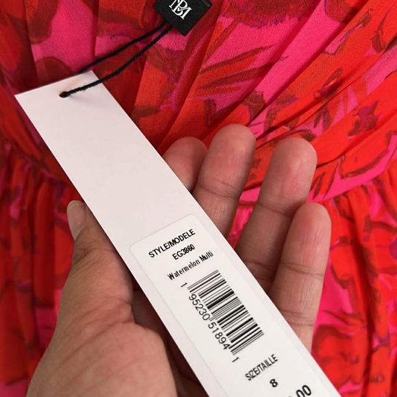 Badgley Mischka Dress Red New Luxury - Picture 6 of 15